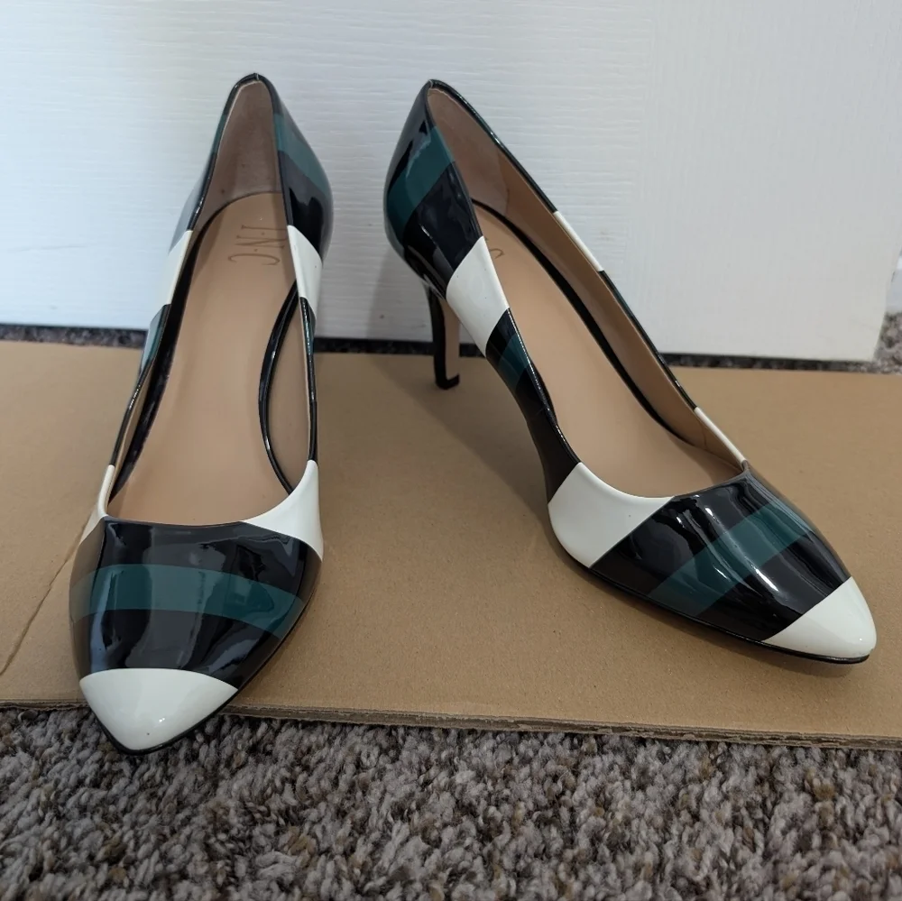 INC International Concepts Zitah Striped Pointed Toe Pumps